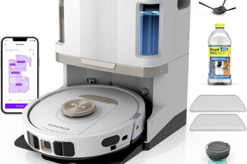 Shark Stratos 2-in-1 Robot Vacuum & Mop with NeverTouch Self-Cleaning Base, Precision Mapping & AutoLift Technology (RV2720ZE)